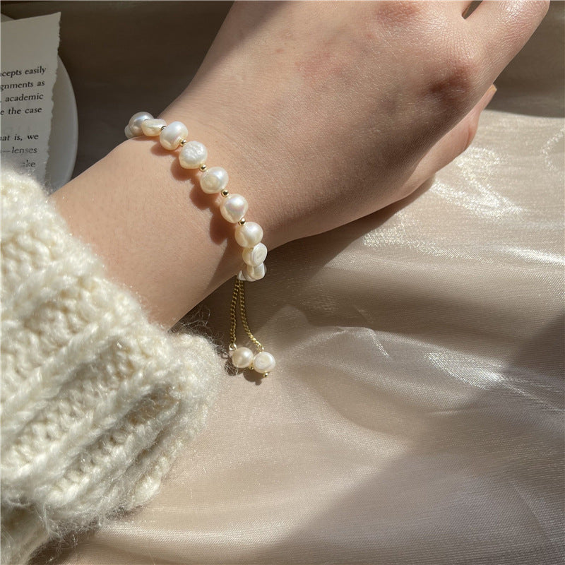 Bracciale donna perle barocche allungabile