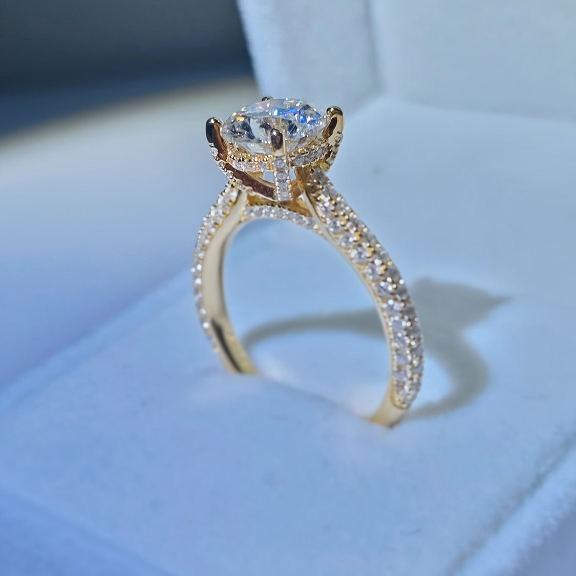 Anello moissanite placcato rame
