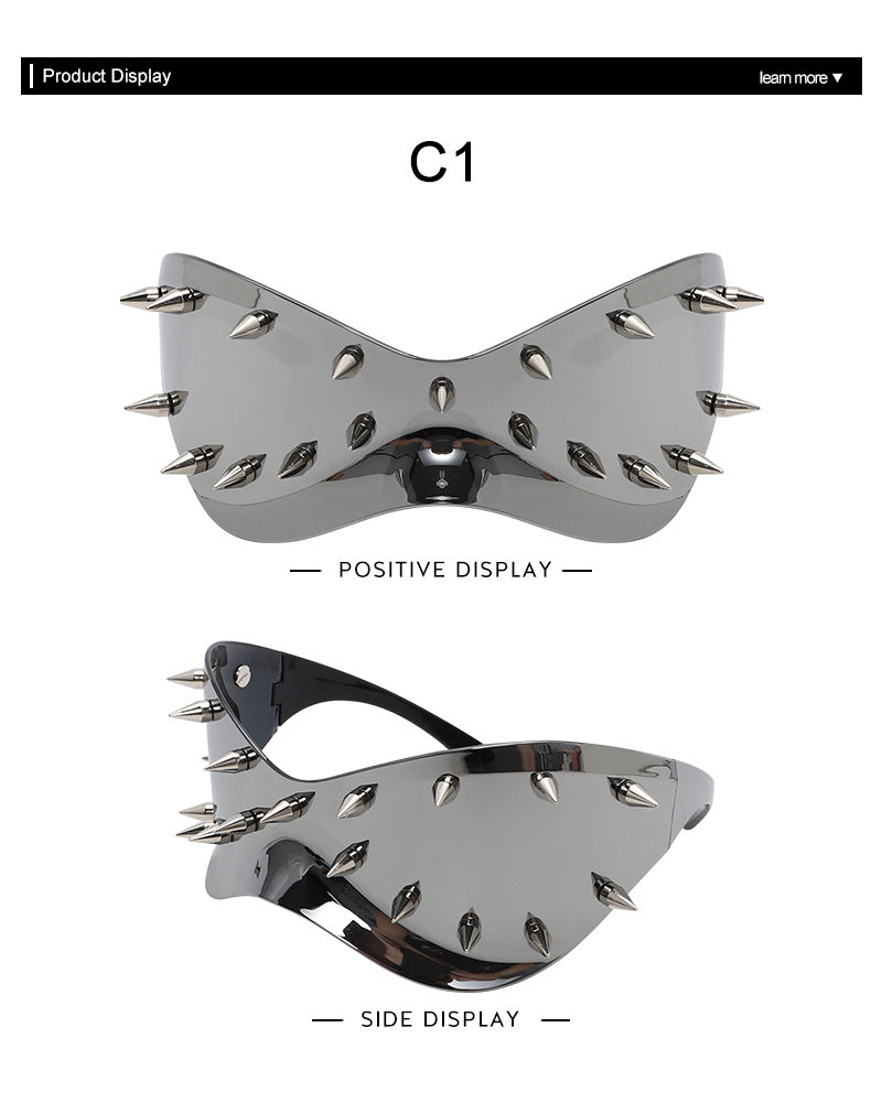 Occhiali oversize rivetti