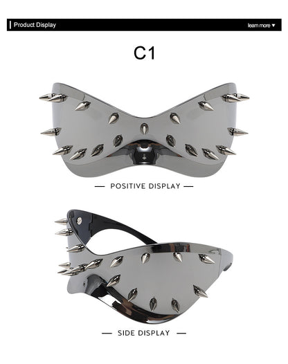 Occhiali oversize rivetti