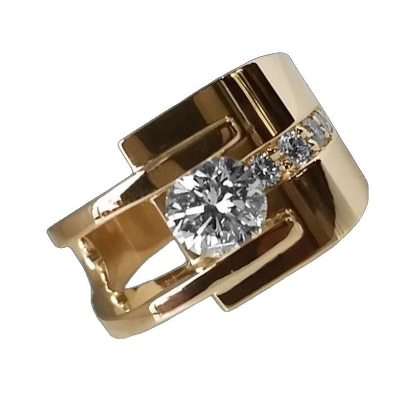 Anello oro e zircone