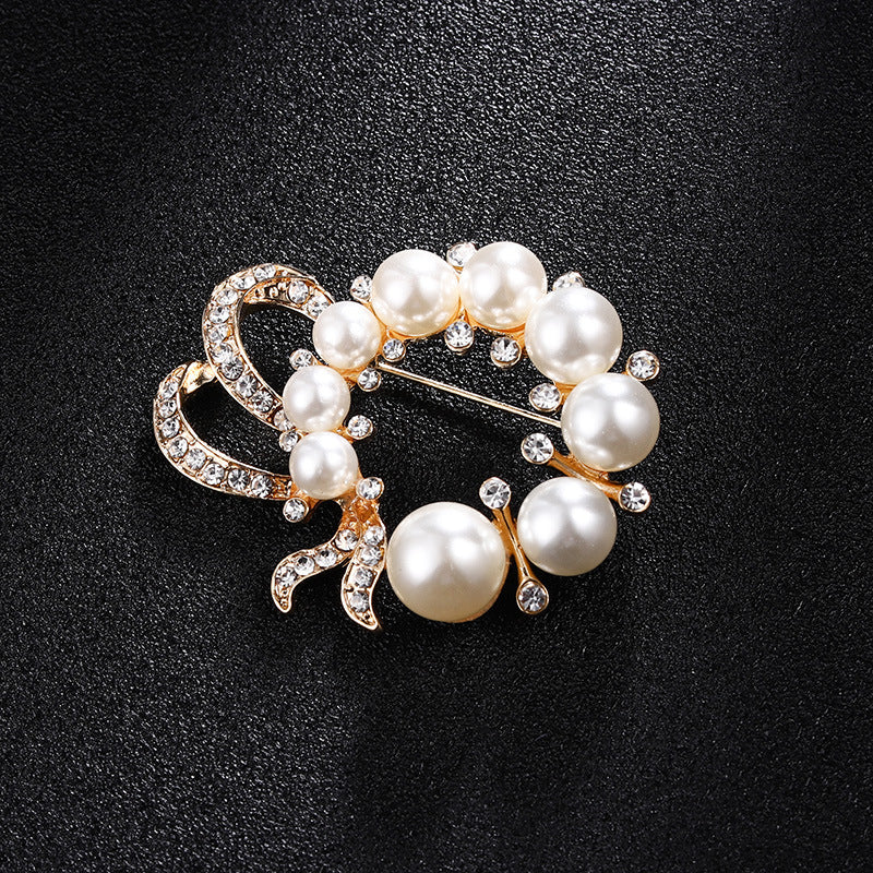 Spilla perla strass