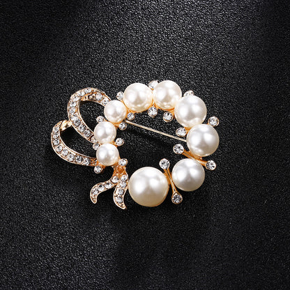 Spilla perla strass