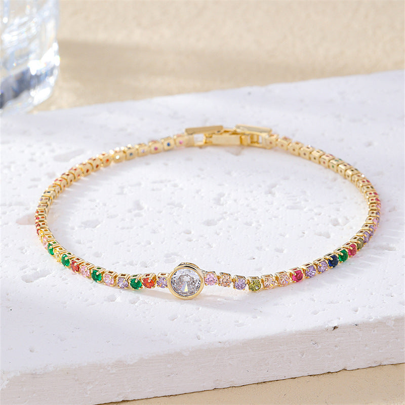 Bracciale zirconi placcato rame