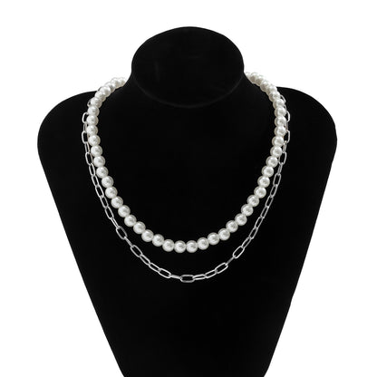 Collana doppio strato perle da uomo