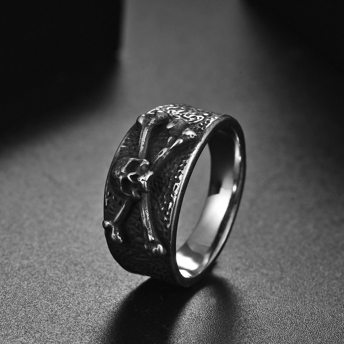 Anello teschio punk