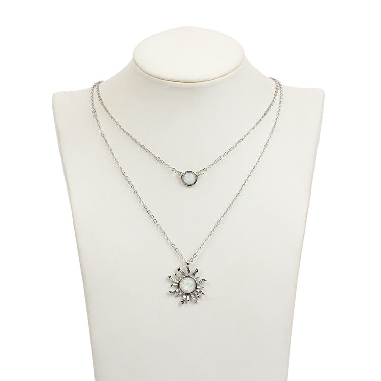 Collana girocollo fiore opale