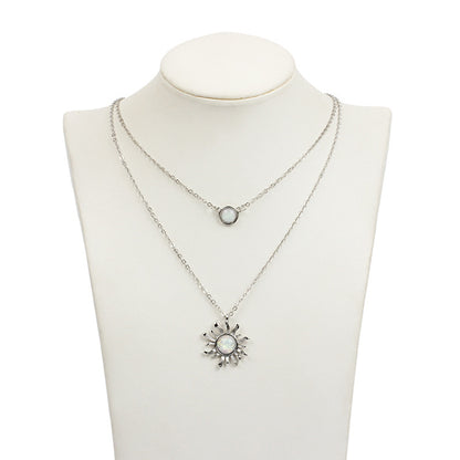 Collana girocollo fiore opale