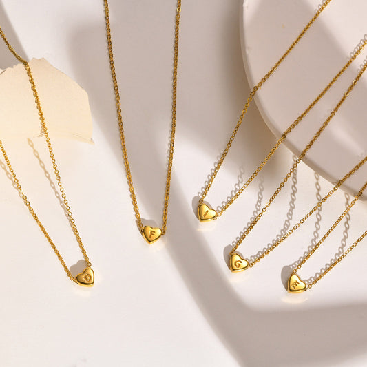 Collana cuore con lettere acciaio