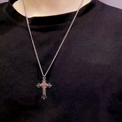 Collana croce diamante titanio