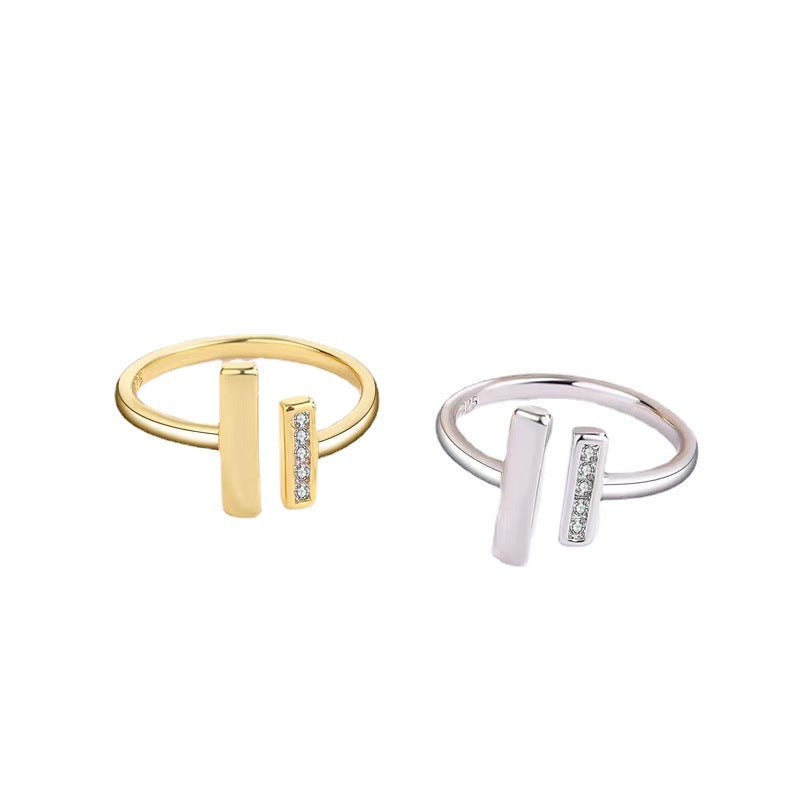 Anello doppia T minimalista