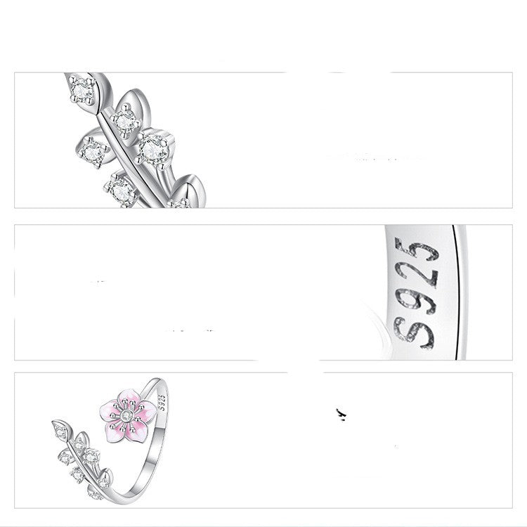 Anello charm fiore rosa
