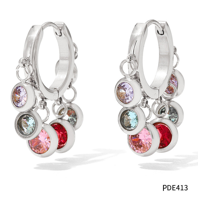 Orecchini zircone geometrici delicati