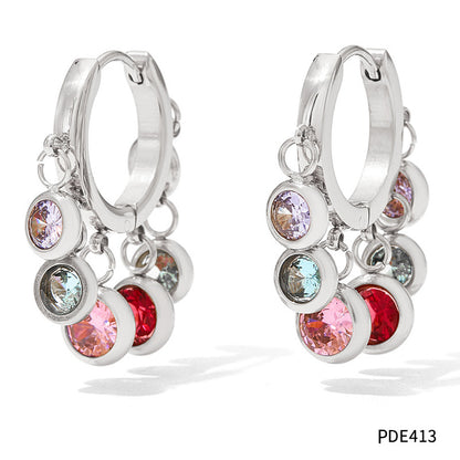 Orecchini zircone geometrici delicati