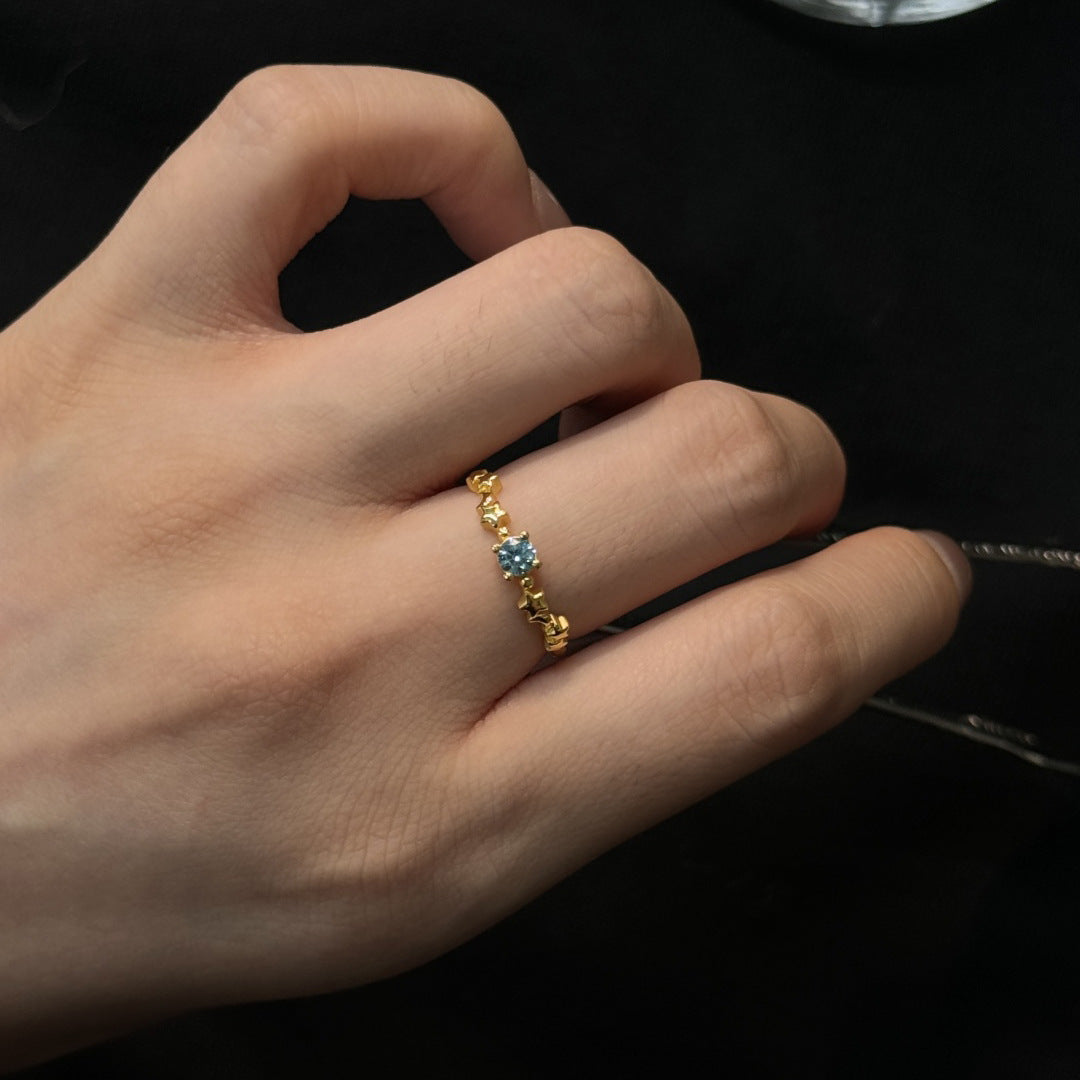 Anello Zircone casual intarsiato