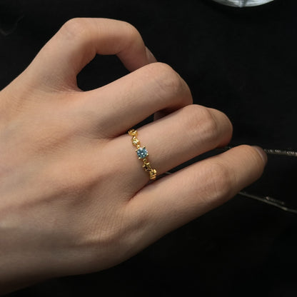 Anello Zircone casual intarsiato