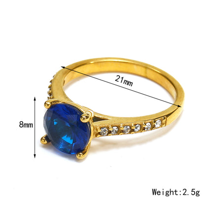Anello zirconi a griffa