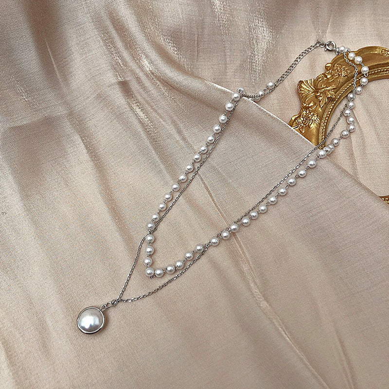 Collana doppia perla stratificata