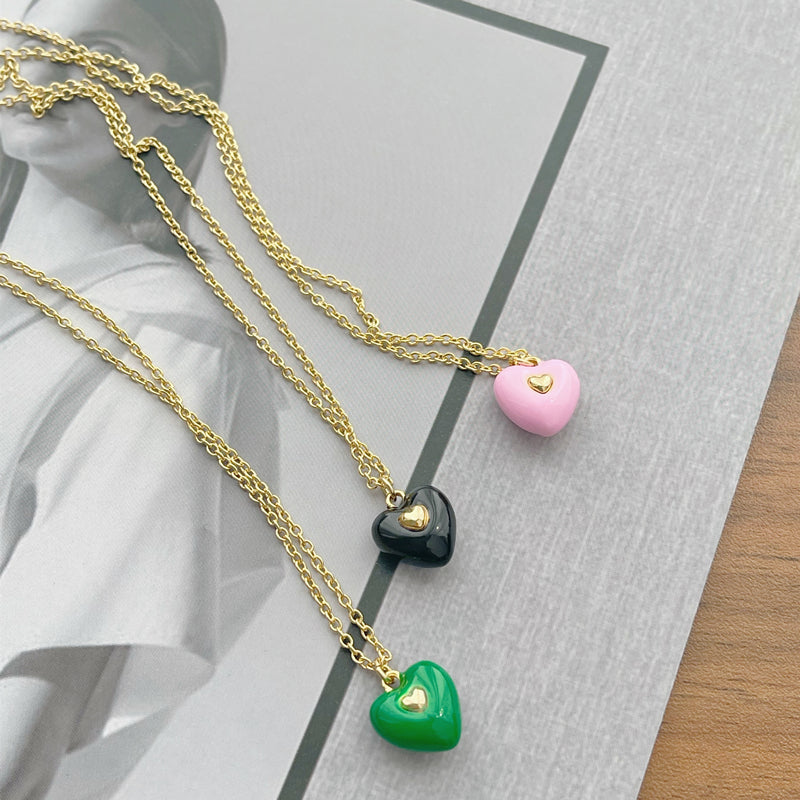 Collana smaltata cuore