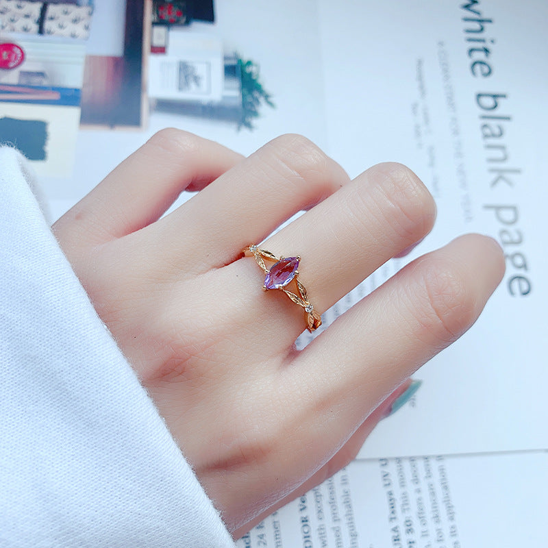 Anello ametista con zirconi