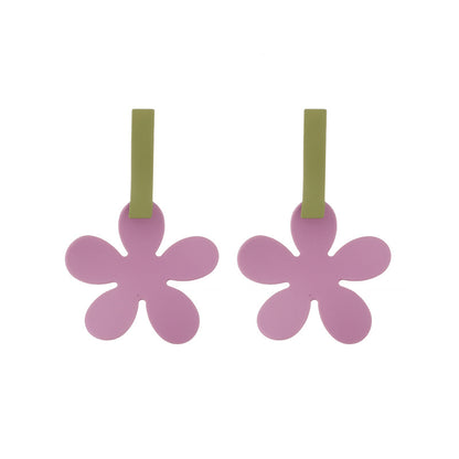 Orecchini rosa pietra viola