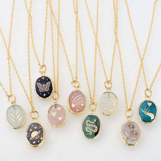 Collana pietre naturali con farfalla