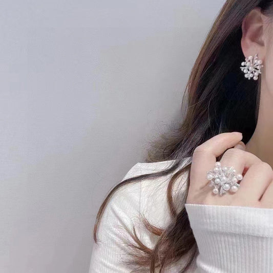 Set orecchini anello perla