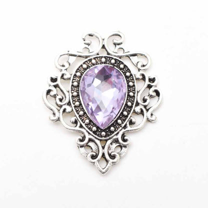 Spilla fiore goccia argento