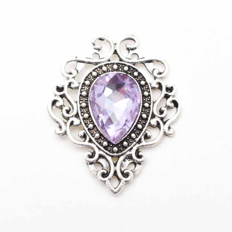 Spilla fiore goccia argento