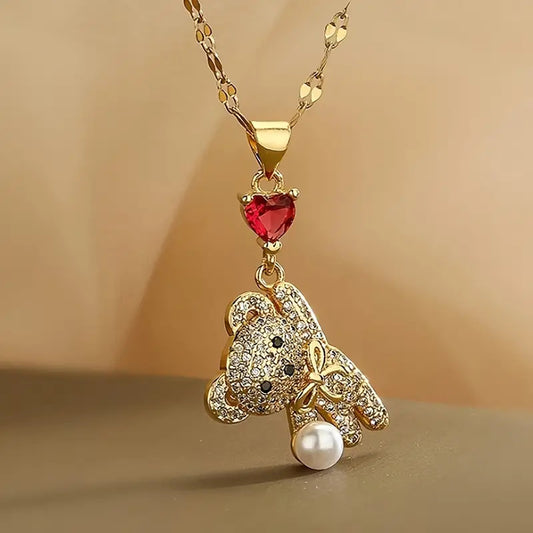 Collana charm con orso