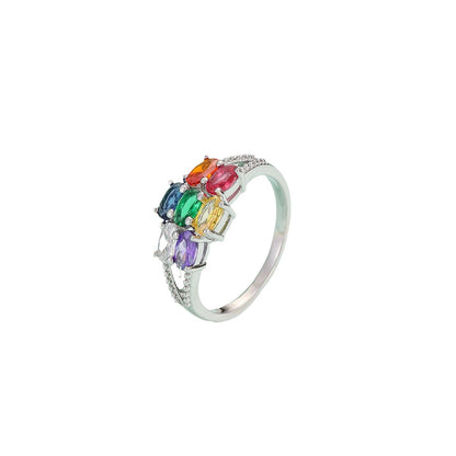 Anello zirconi colorati da donna