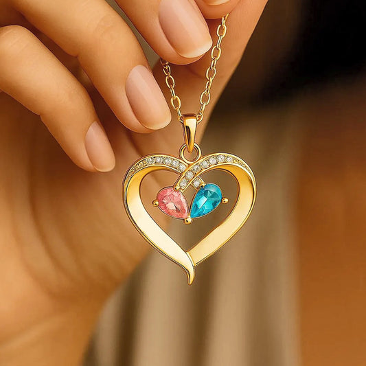 Collana Goccia e Cuore Bicolore