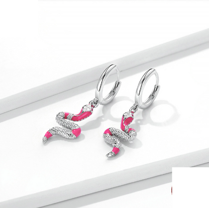 Orecchini serpente argento placcato platino