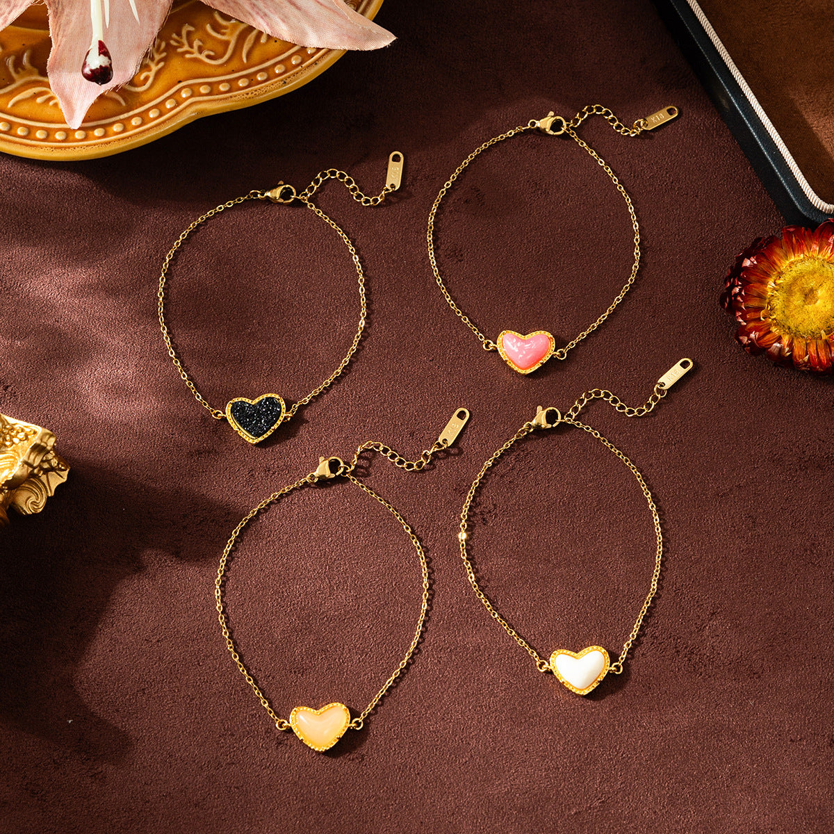 Bracciale cuore resina