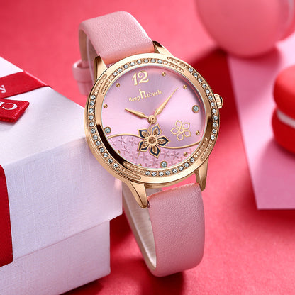 Orologio da donna floreale impermeabile