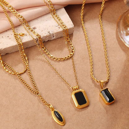 Collana Doppio Strato Onice