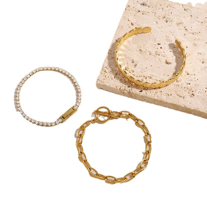 Bracciale acciaio zirconi occidentale