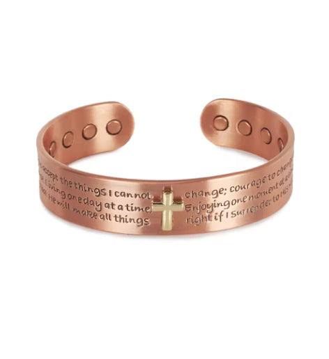 Bracciale croce rame regolabile