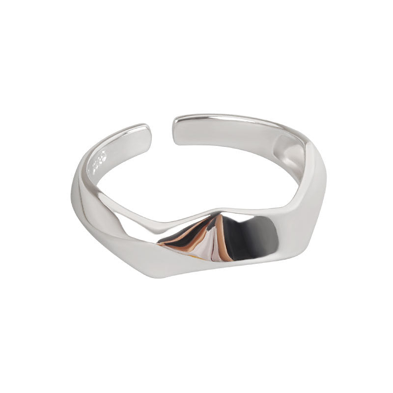 Anello geometrico aperto rombo lucido