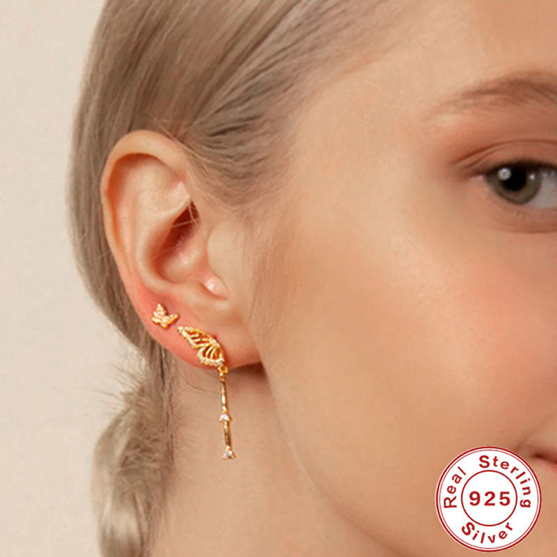 Orecchini farfalla perla argento sterling