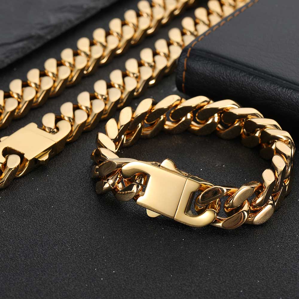 Collana catena cubana quattro lati