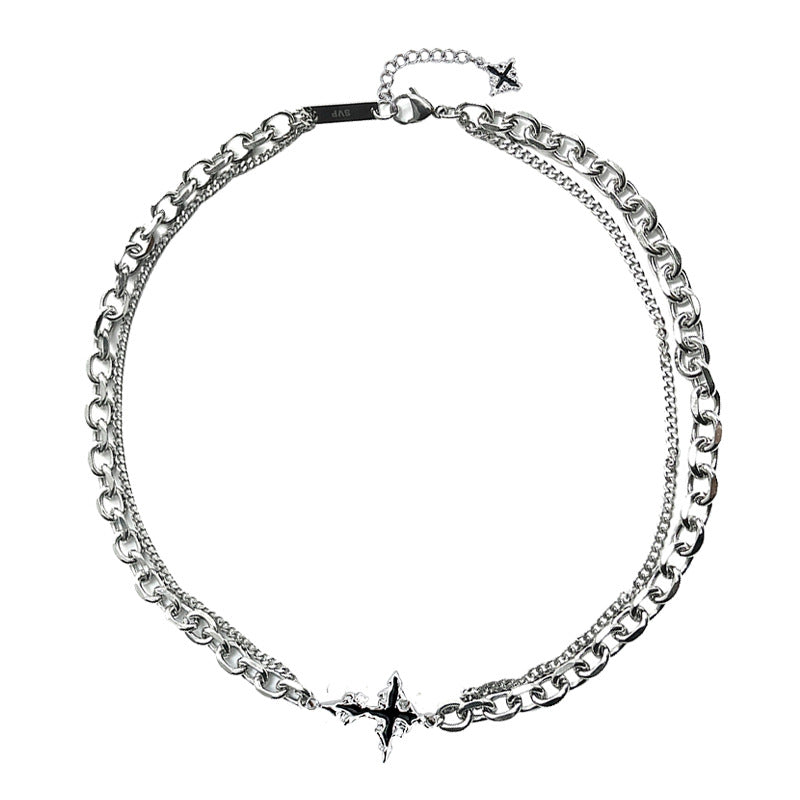 Collana croce scura titanio