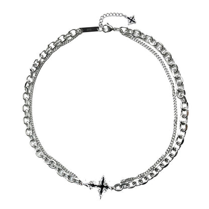 Collana croce scura titanio