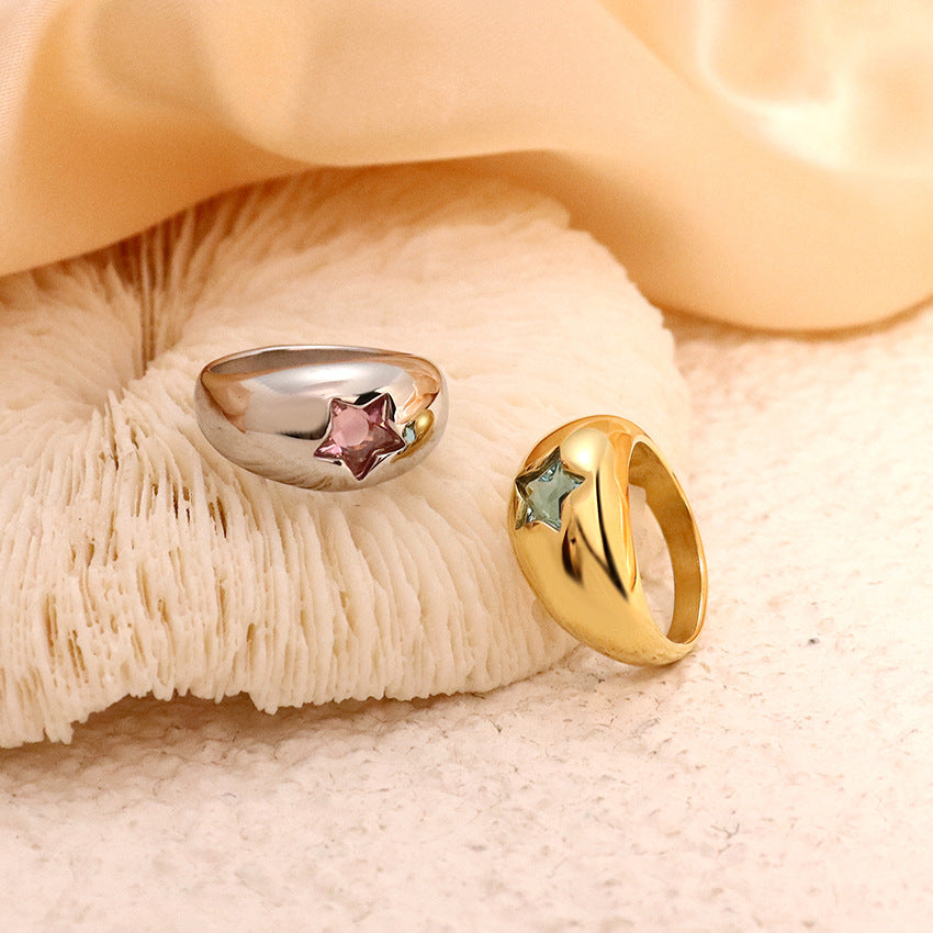 Anello stella zirconi