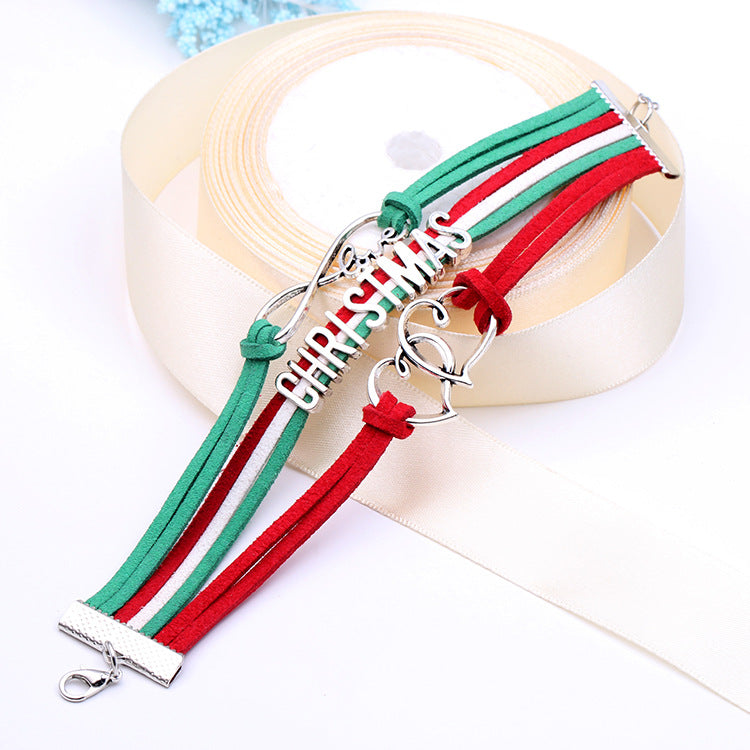 Bracciale intrecciato natalizio
