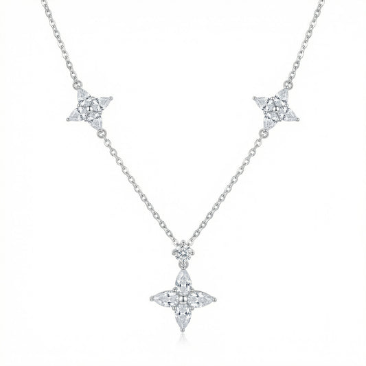 Collana argento marquise floreale