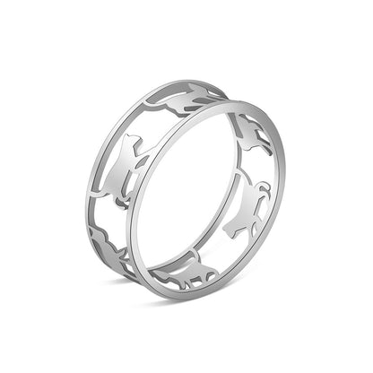 Anello titanio geometrico tagliato