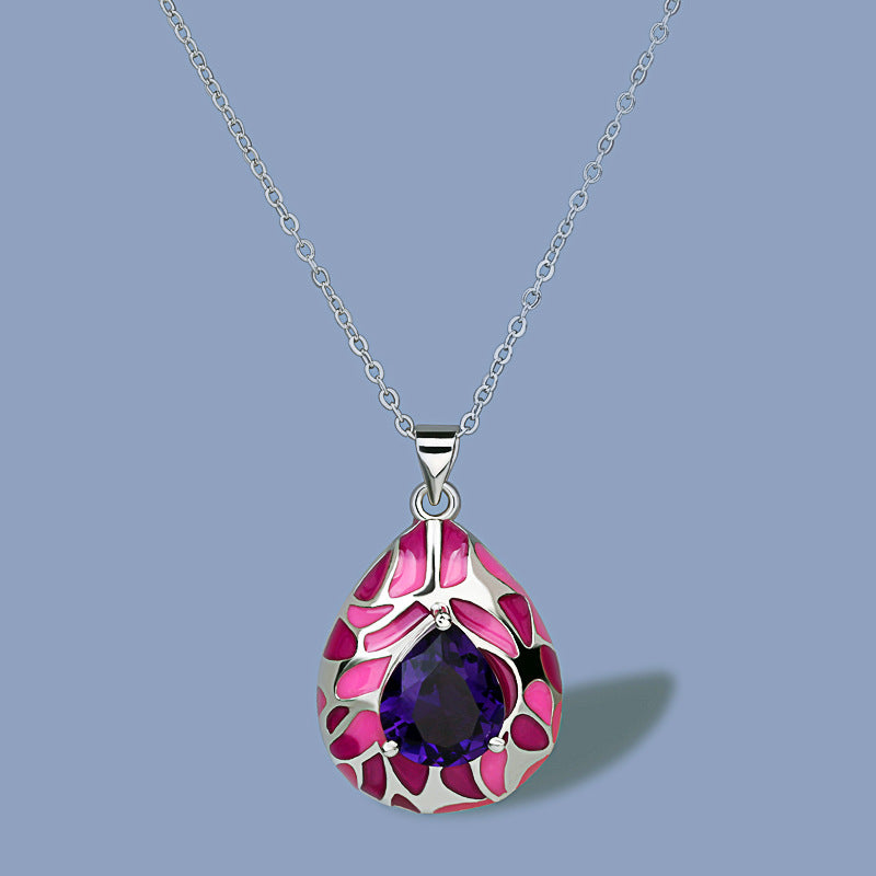 Collana goccia smaltata