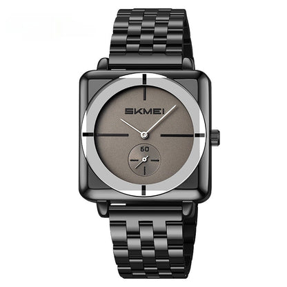 Orologio quadrato acciaio secondi
