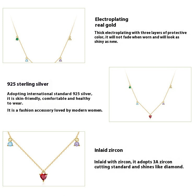 Collana zirconi colorati argento